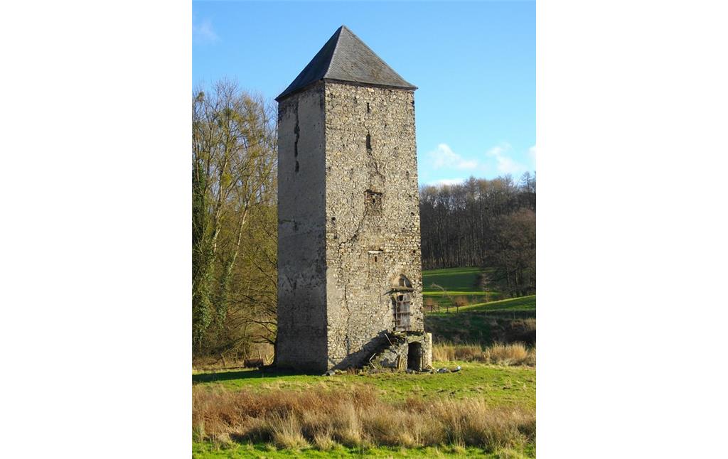 Turm der Burgruine Mühlenbach in Koblenz-Arenberg (2008)