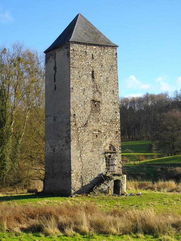 Turm der Burgruine Mühlenbach in Koblenz-Arenberg (2008)