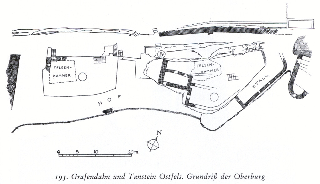 Grundriss der Oberburg von Grafendahn (vor 1957)