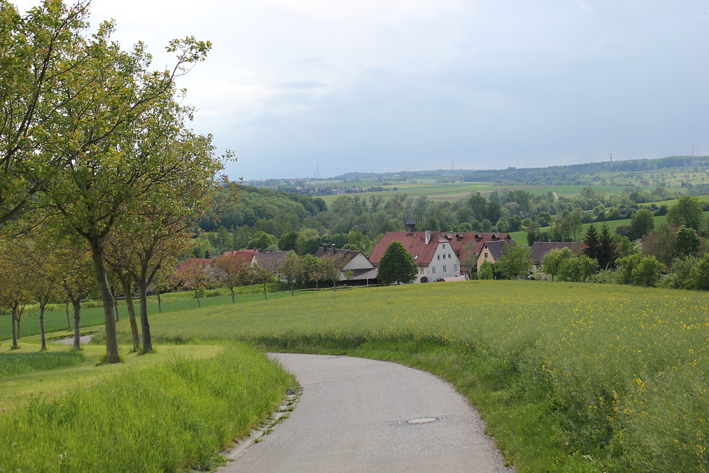Der Blick auf den Elfingerhof bei Maulbronn vom Elfinger Weinberg aus (2012)