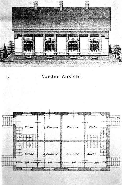 Siedlung Hegemannshof 1 der Zeche Zollverein in Essen-Katernberg, Zeichnung Vierhaus 1900