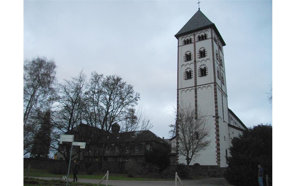 Turm der Katholischen Klosterkirche Sankt Johannis der Täufer in Niederlahnstein (2008)