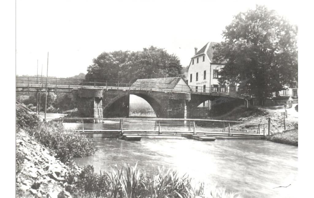 Hölzerne Notbrücke über den Glan (1925)
