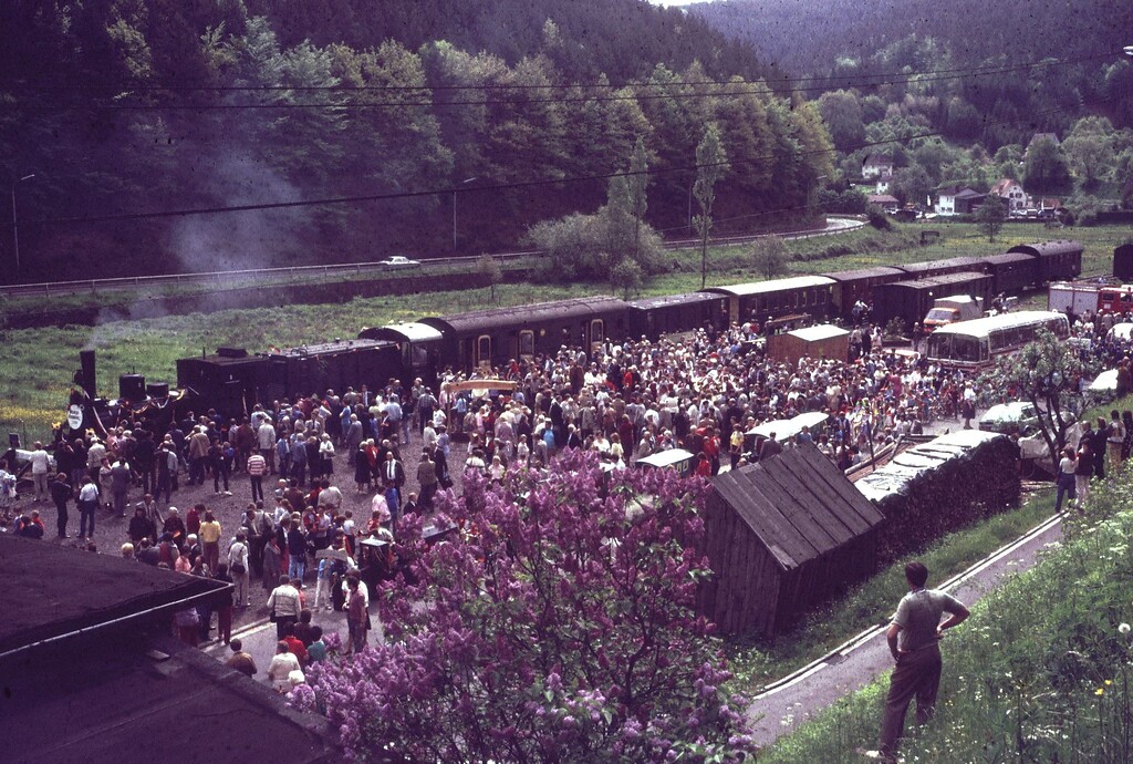 Eröffnungszug des Kuckucksbähnels in Elmstein (1984)