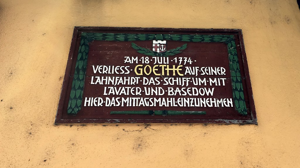 Inschrift am Wirtshaus an der Lahn in Niederlahnstein (2016)