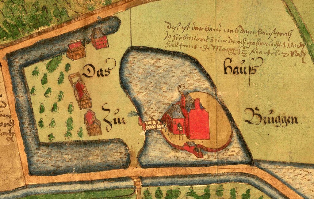 Das Haus zur Bruggen 1598 - Ausschnitt aus historischer Karte des Michael Mercator