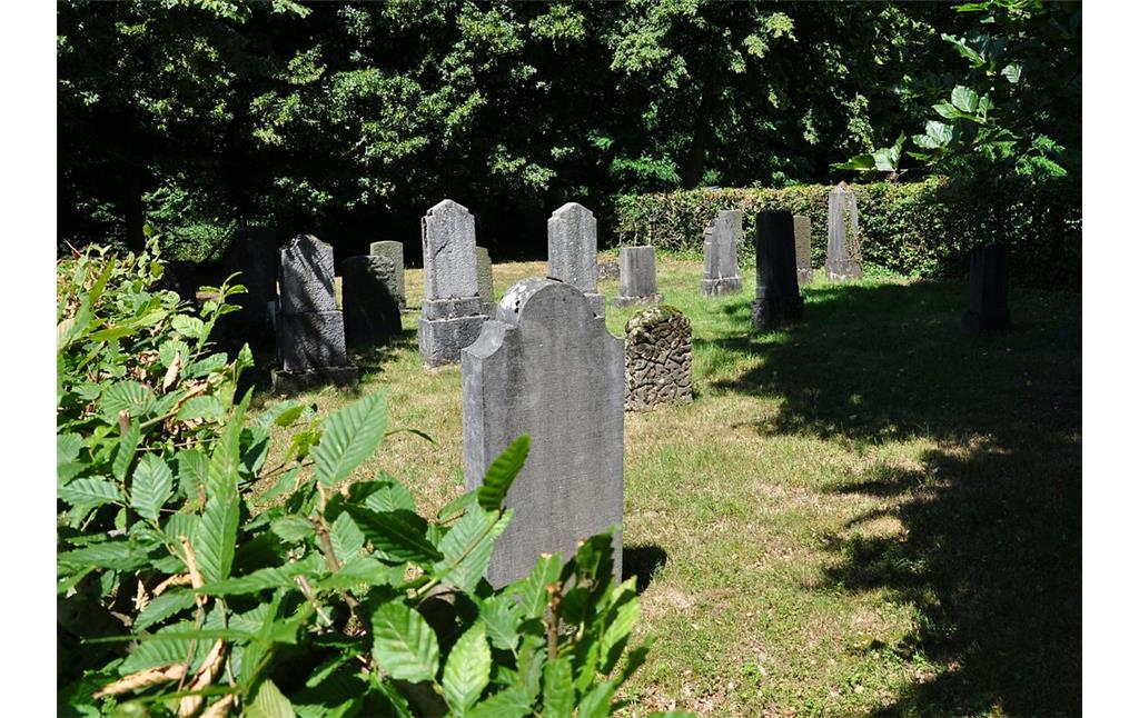 Grabsteine auf dem jüdischen Friedhof in Korschenbroich-Glehn (2017).