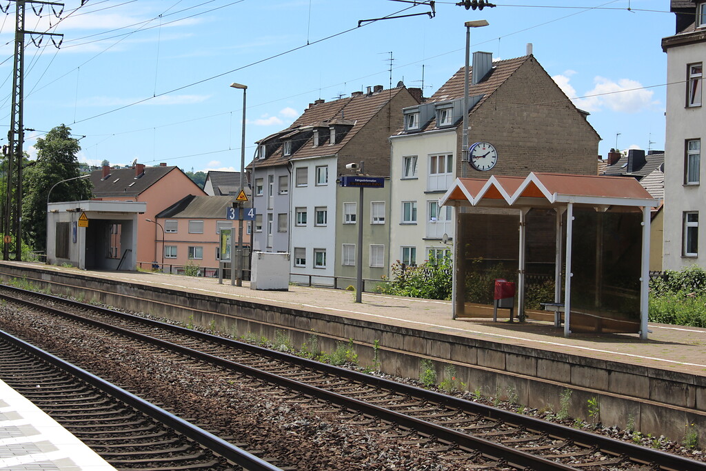 Der Personenbahnhof Koblenz-Lützel mit seinen vier Gleisen (2020)