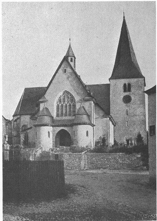 Nordansicht der Pfarrkirche Berglicht nach dem Erweiterungsbau 1913/1914 (1920er Jahre)