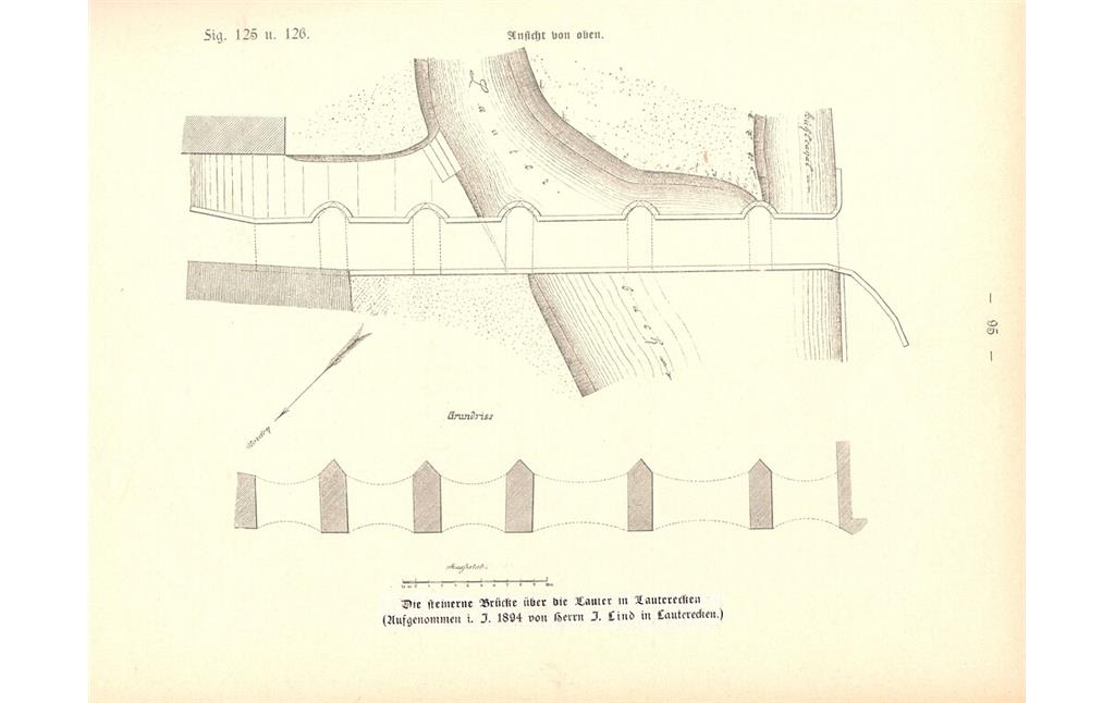 Plan der Lauterbrücke von J. Lind (1894).