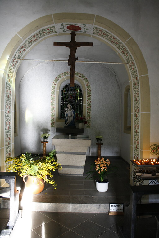 Der Innenraum der Zilleskapelle nördlich von Treis (2022)