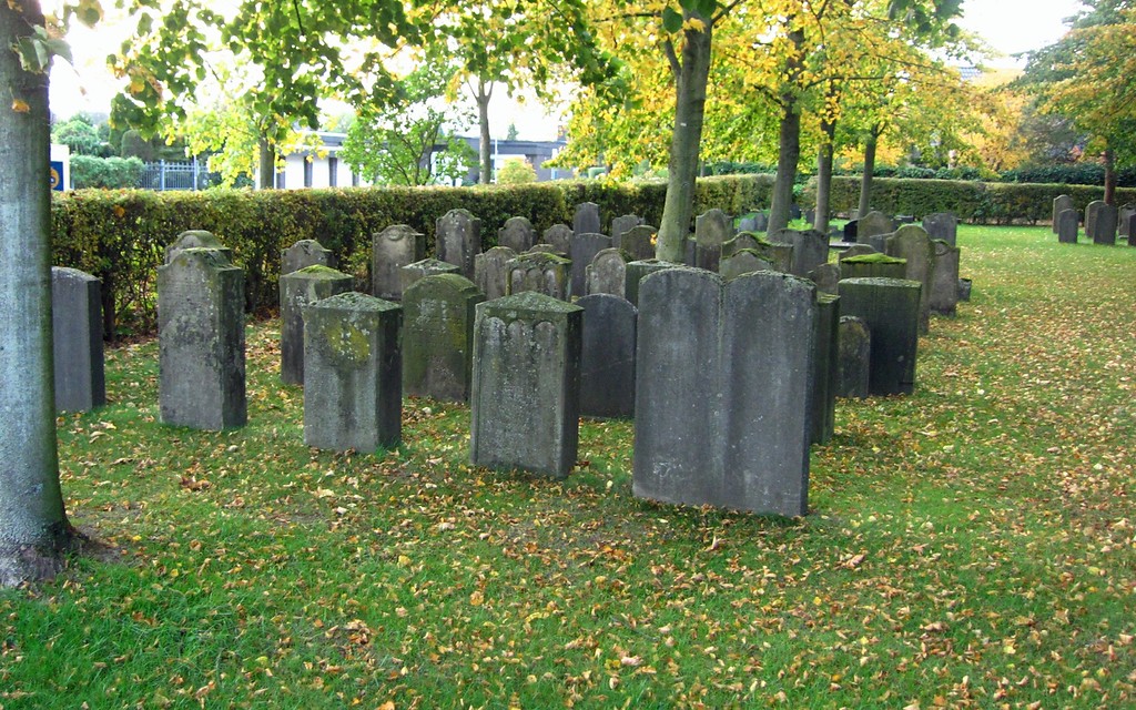 Blick auf das westliche Gräberfeld des Judenfriedhofs am Bertzweg in Willich-Schiefbahn (2013)