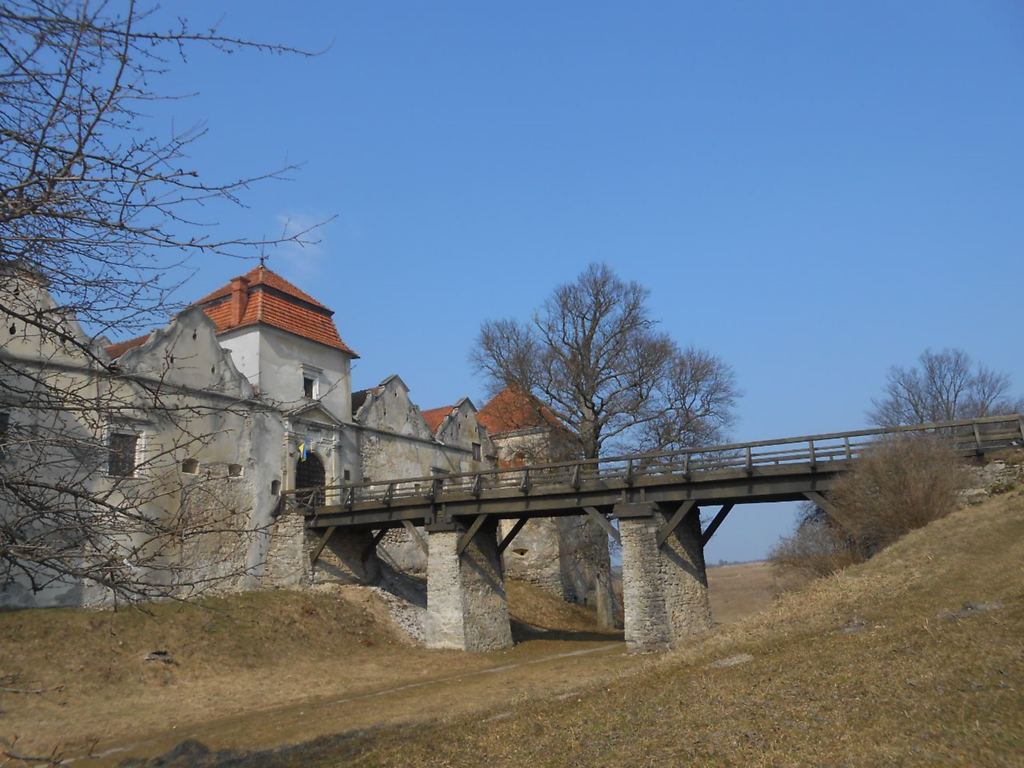 Main (southern) entrance of Svirzh Castle (2021)