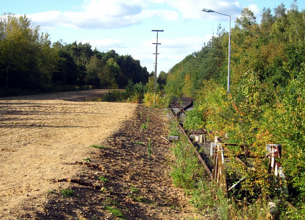 Gleisanlage am Kopfbahnhof ("NATO-Bahnhof") in der Wahner Heide (2011).