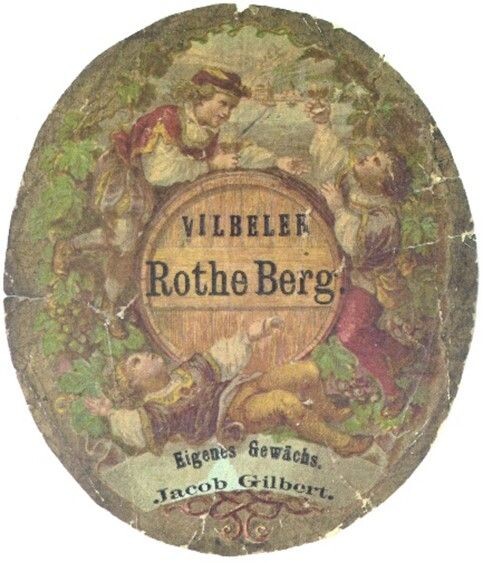 Weinflaschenetikett des Vilbeler Rothe Berg (1877)