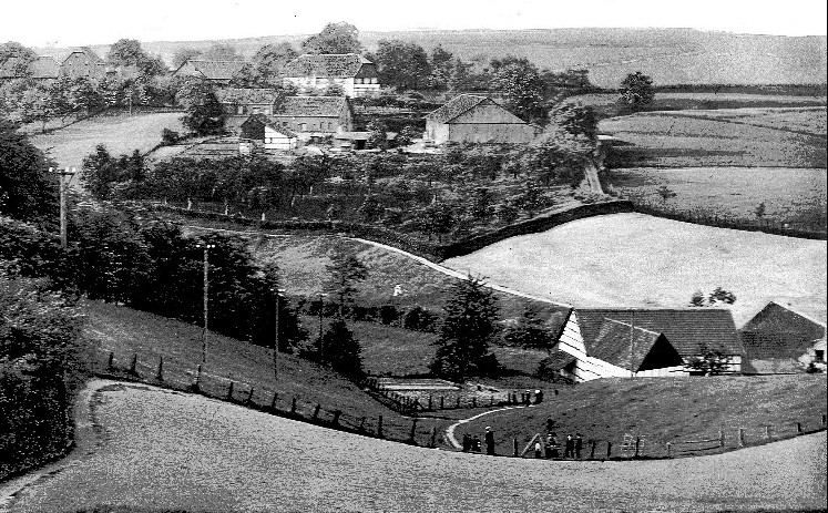 Historisches Foto um 1915 - Stinderhöfe und Stindermühle bei Erkrath