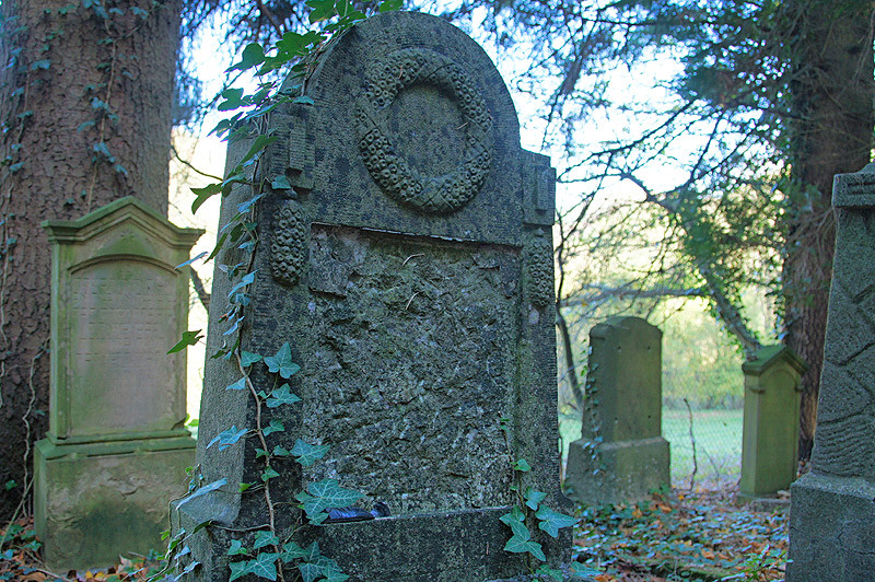 Einzelne Grabsteine auf dem Jüdischen Friedhof in Waldbreitbach (2014).