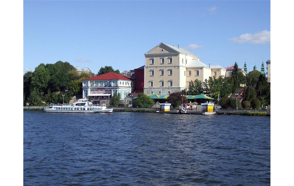 Ternopil Castle seen from the lake (2011)