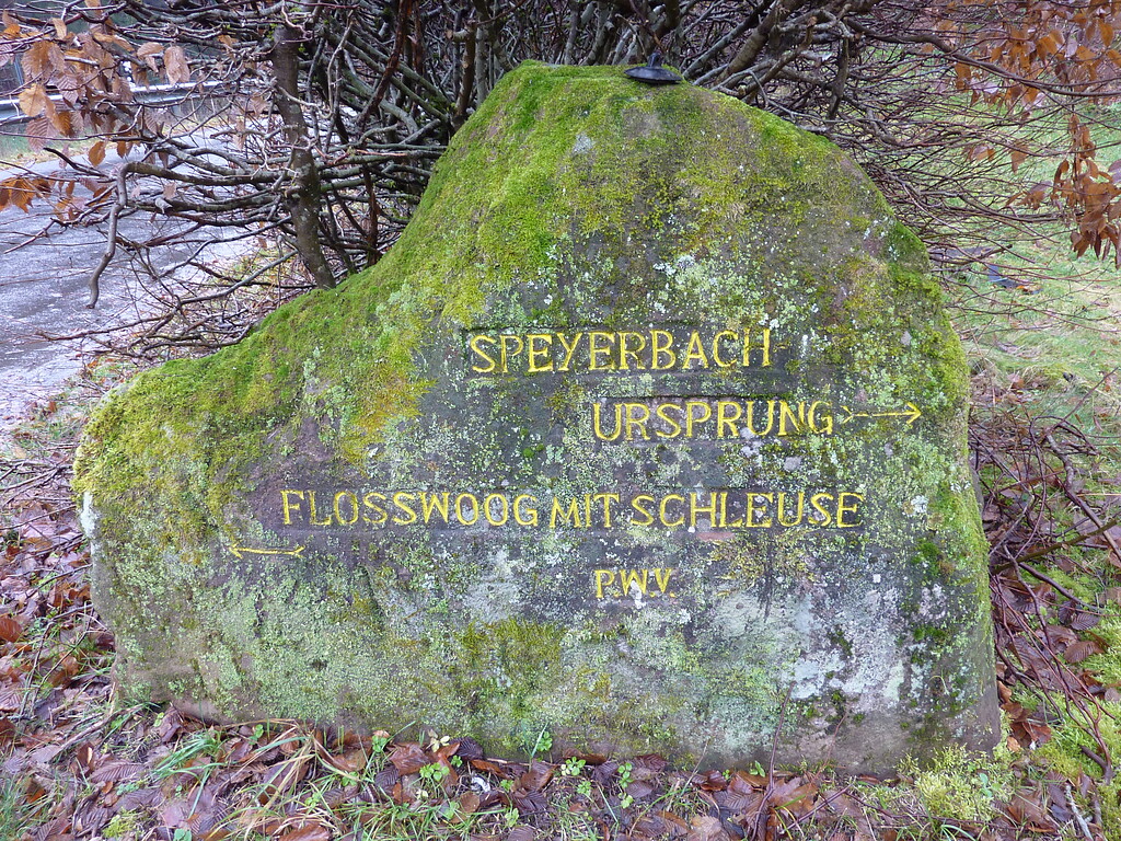 Ritterstein Nr. 254 Speyerbach-Ursprung - Flosswoog mit Schleuse bei Speyerbrunn (2014)