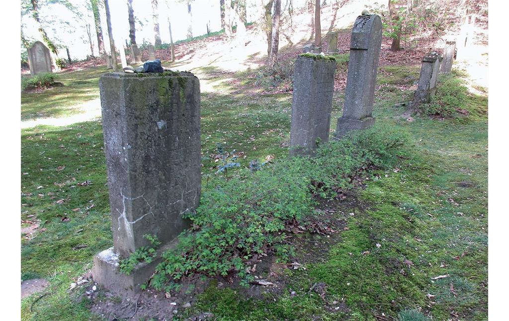 Grabsteine auf dem jüdischen Friedhof "Bönninghardter Heide" am Xantener Weg bei Issum (2016).