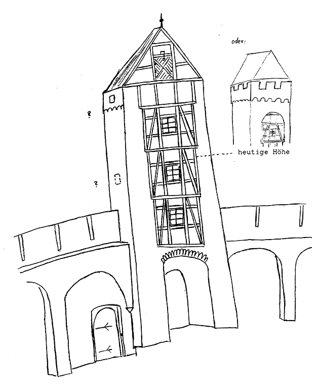 Rekonstruktionsversuch der Ackertspforte und des Ackertsturms in Dausenau von Stefan Fischbach (1995)