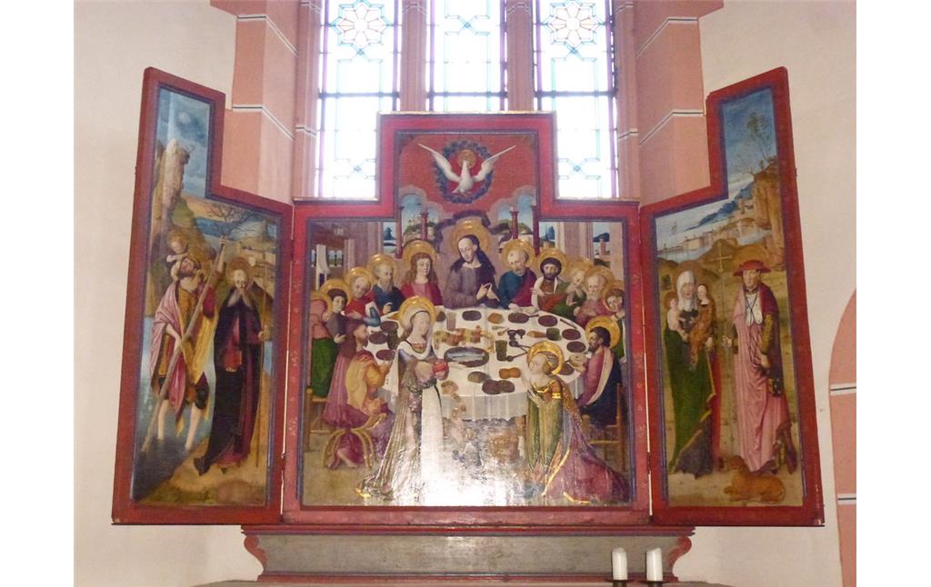 Der Marthaaltar in Form eines Triptychons im Südschiff der Liebfrauenkirche in Oberwesel (2016).
