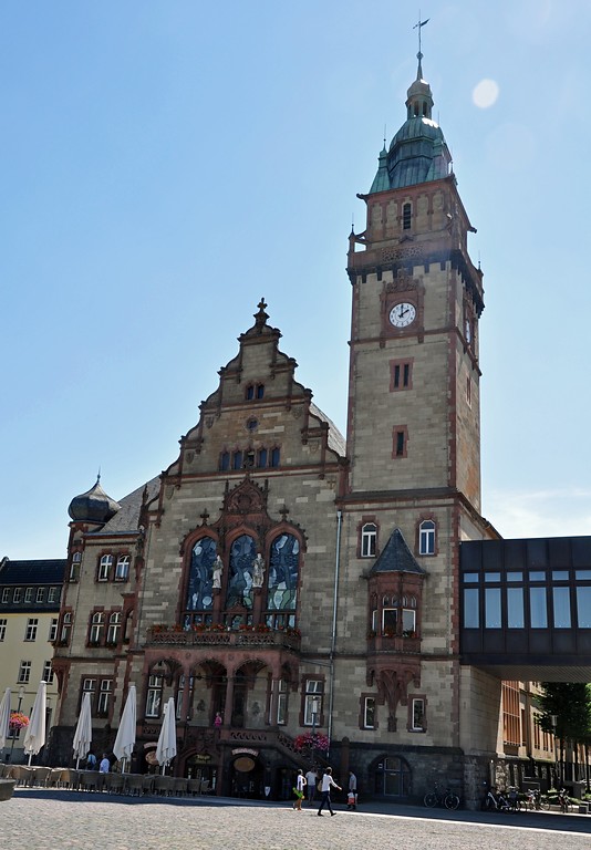 Das alte Rathaus Rheydt im Denkmalbereich der Innenstadt in Mönchengladbach-Rheydt (2017).