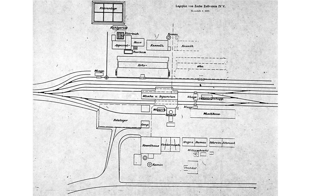Lageplan der Zeche Zollverein 4, 5, 11 in Essen