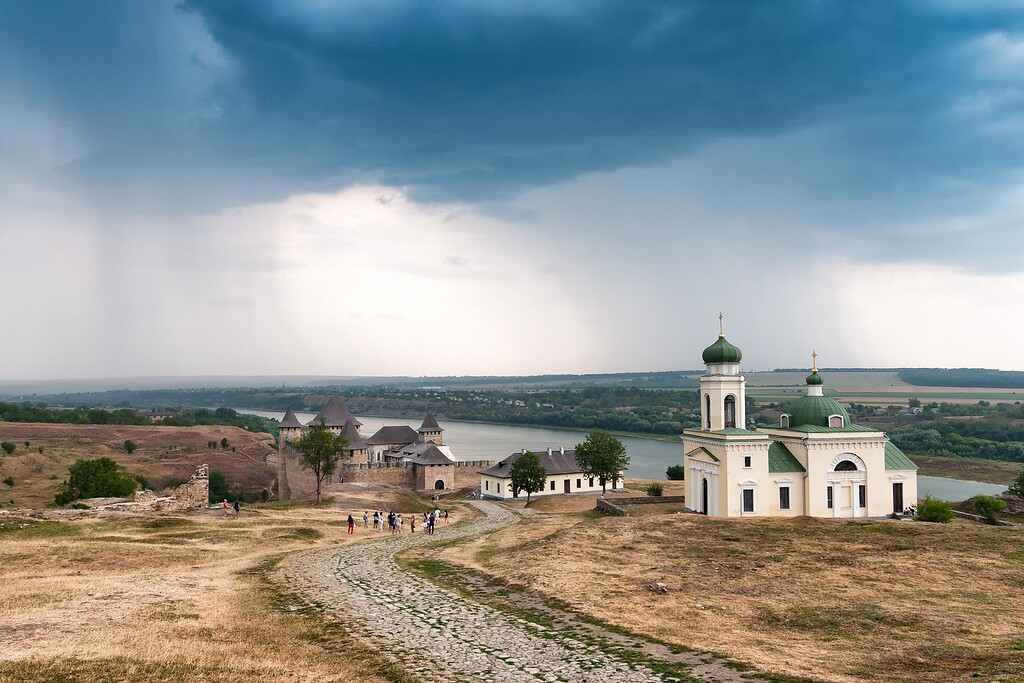 The Dniester, Khotyn Fortress and Alexander Nevsky Church