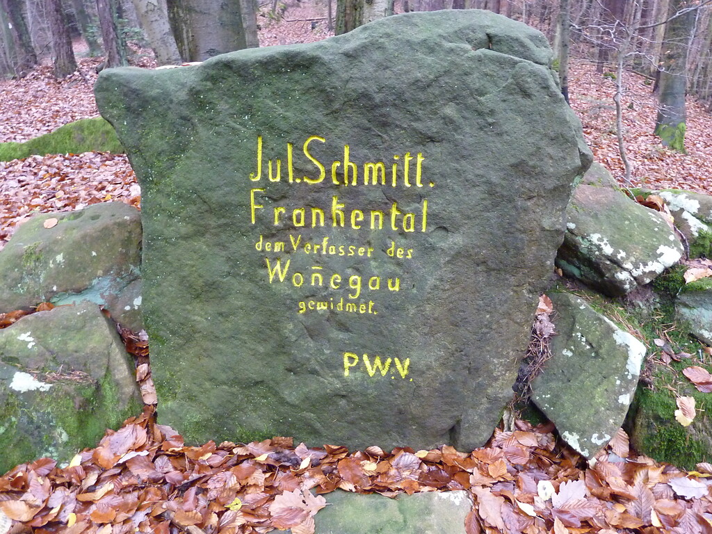 Ritterstein Nr. 284 Jul.Schmitt. Frankenthal dem Verfasser des Wonegau gewidmet bei Höningen (2013)