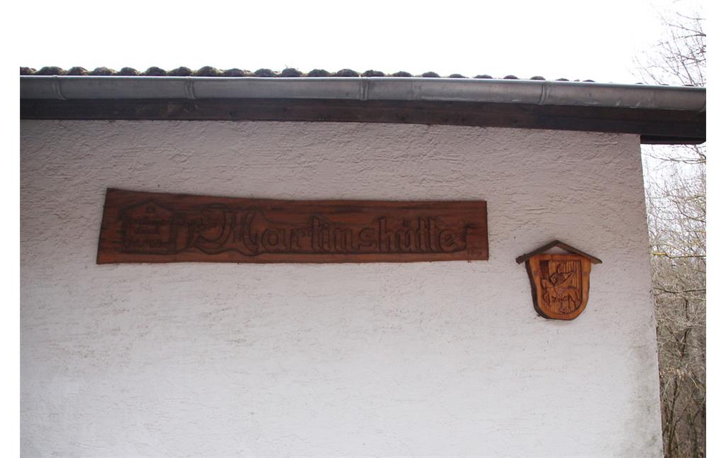 Schild der Martinshütte bei Seibersbach (2017)