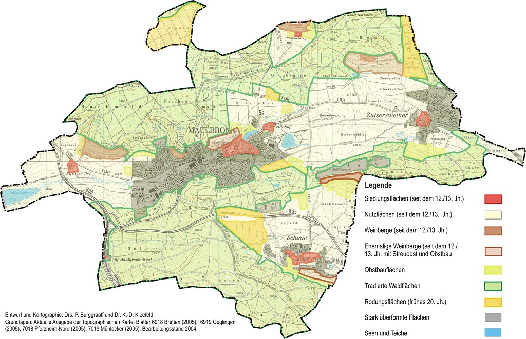 Karte der kulturlandschaftlichen Strukturen der Klosterlandschaft Maulbronn (2009)