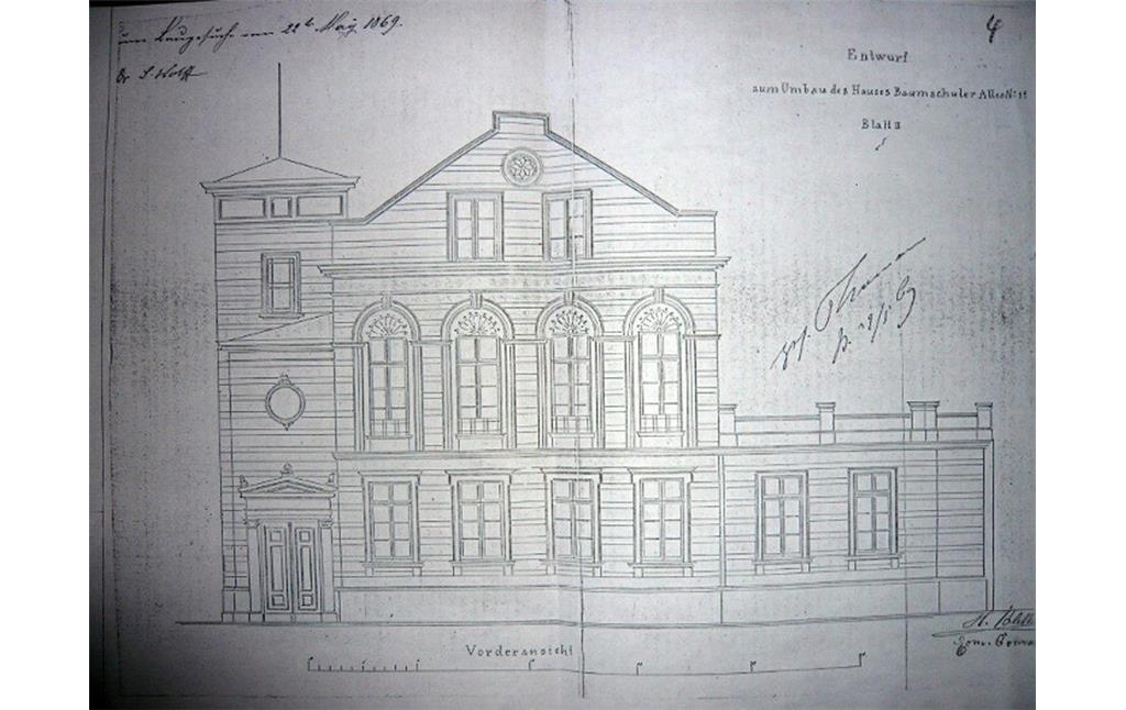 Villa Baumschulallee 3, Aufriss von 1869