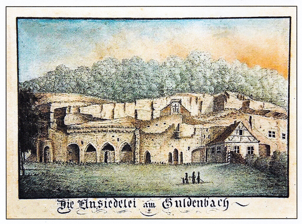 Zeichnung eines unbekannten Künstlers der Felseremitage bei Bretzenheim (vor 1830)