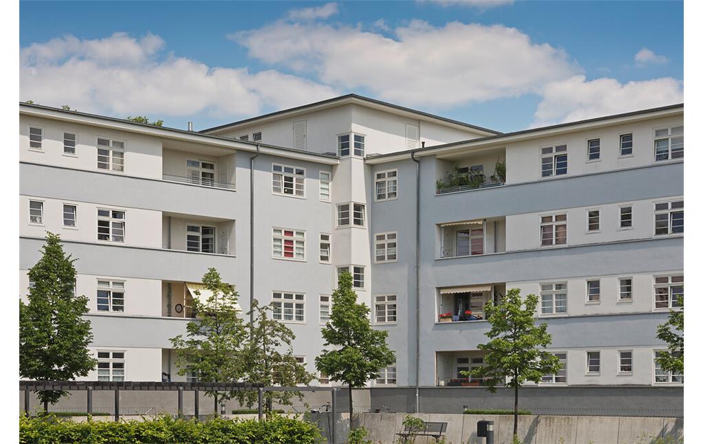 Häuserecke der Siedlung Blauer Hof in Köln-Buchforst (2017)