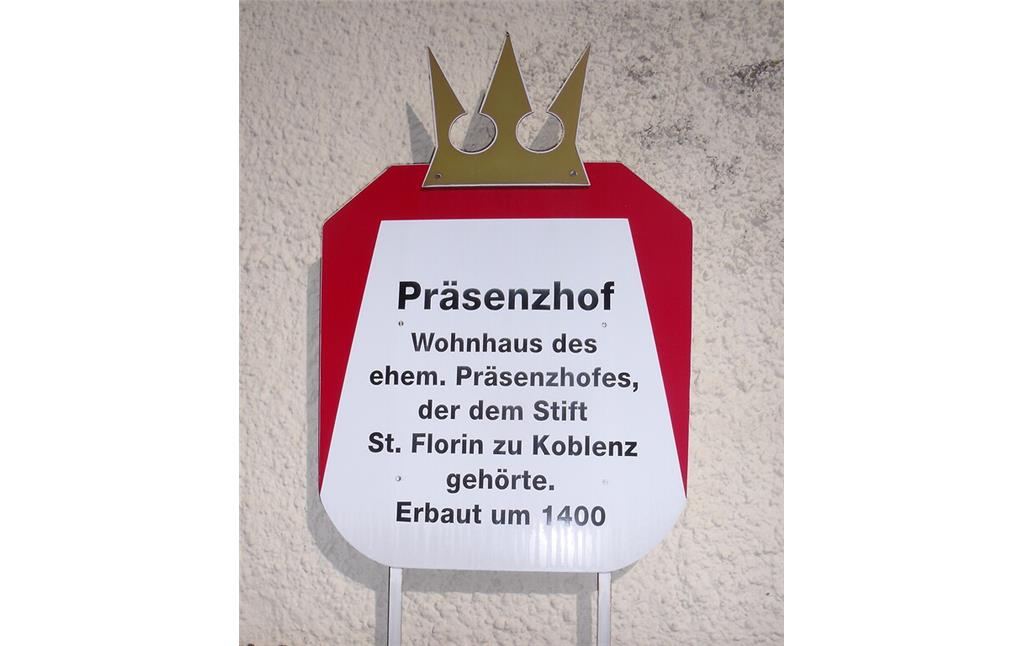 Ehemaliger Präsenzhof des Stifts St. Florin an der Marienstätter Straße in Koblenz-Lay