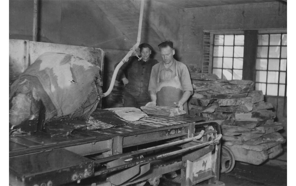Arbeiter im Dachschieferbergbau in Kaub (1920er Jahre)