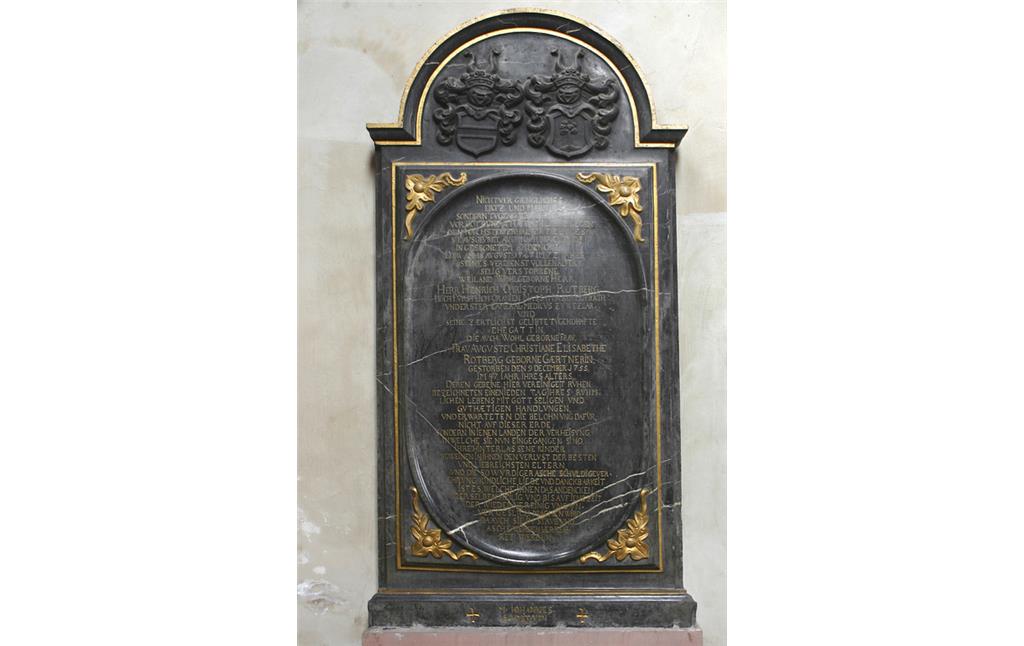 Epitaph für den Kammerarzt Heinrich Christoph Rotberg ( 1767) und seine Frau im Dom zu Wetzlar (2019)