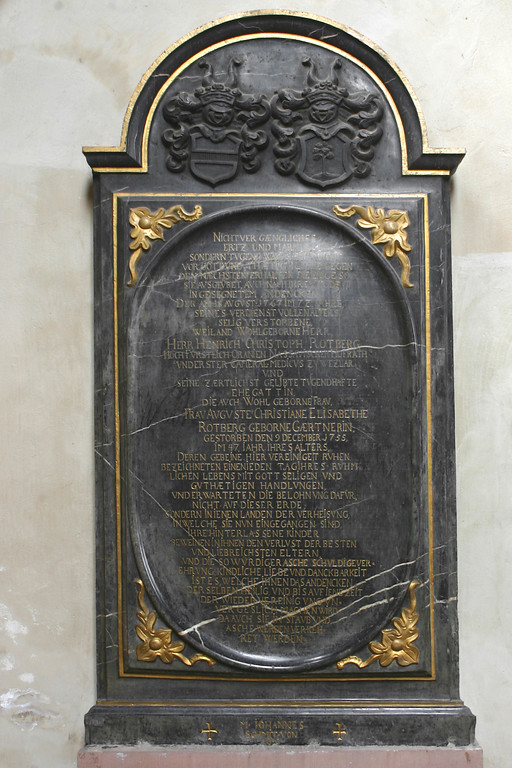 Epitaph für den Kammerarzt Heinrich Christoph Rotberg ( 1767) und seine Frau im Dom zu Wetzlar (2019)