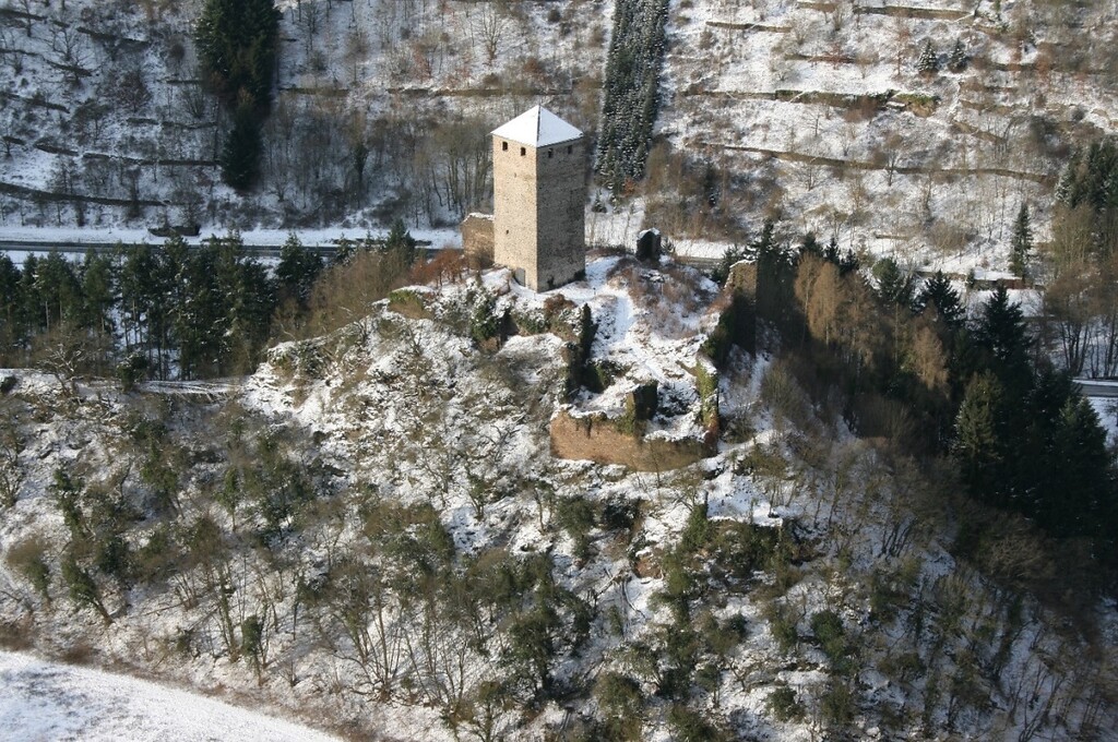 Ostansicht der Burg Treis (2022)