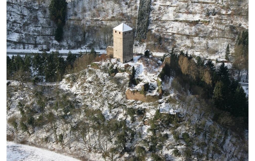 Ostansicht der Burg Treis (2022)