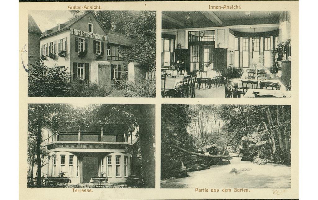 Historische Postkarte mit der Rauschermühle in Plaidt (gelaufen 1917)
