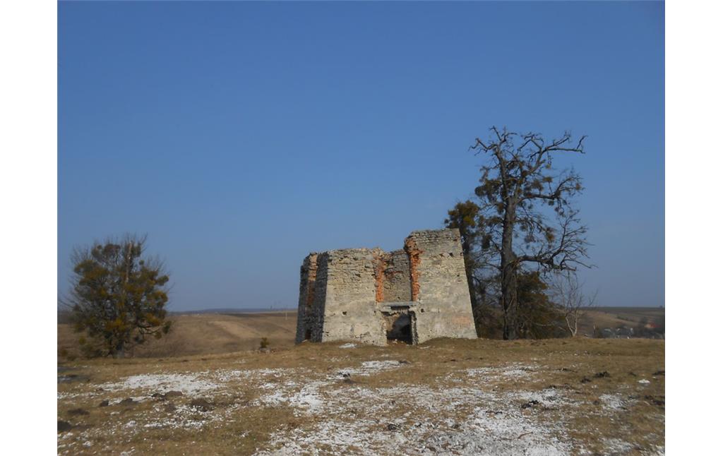 Remains of the old defensive tower of Svirzh Castle (2021)