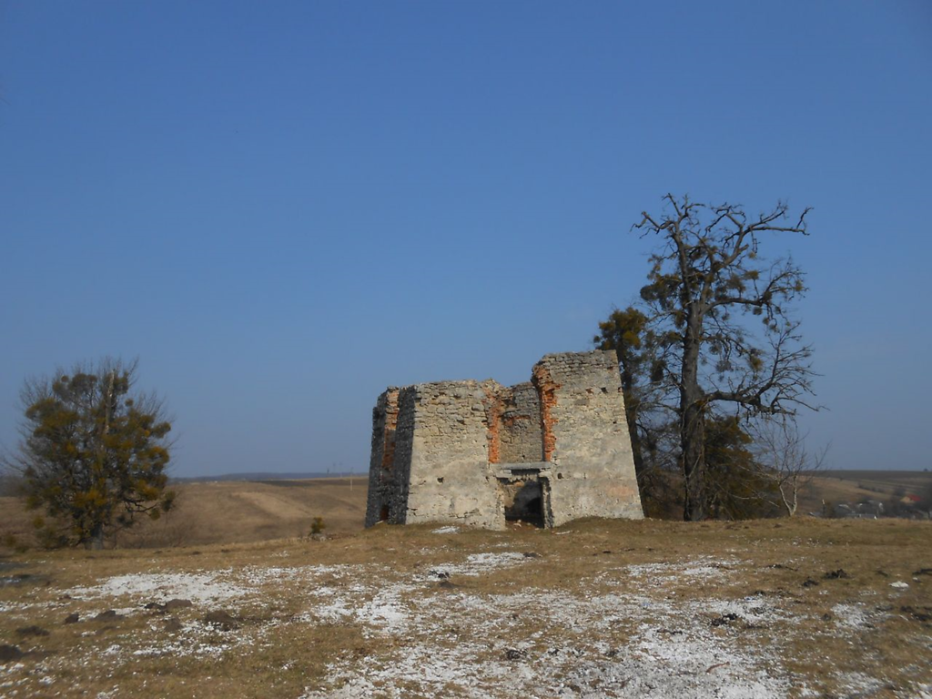 Remains of the old defensive tower of Svirzh Castle (2021)