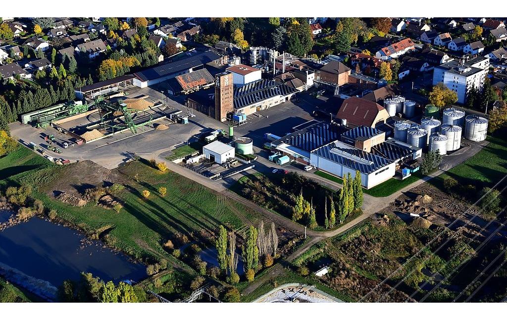 Luftaufnahme der Grafschafter Krautfabrik in Meckenheim (2016).