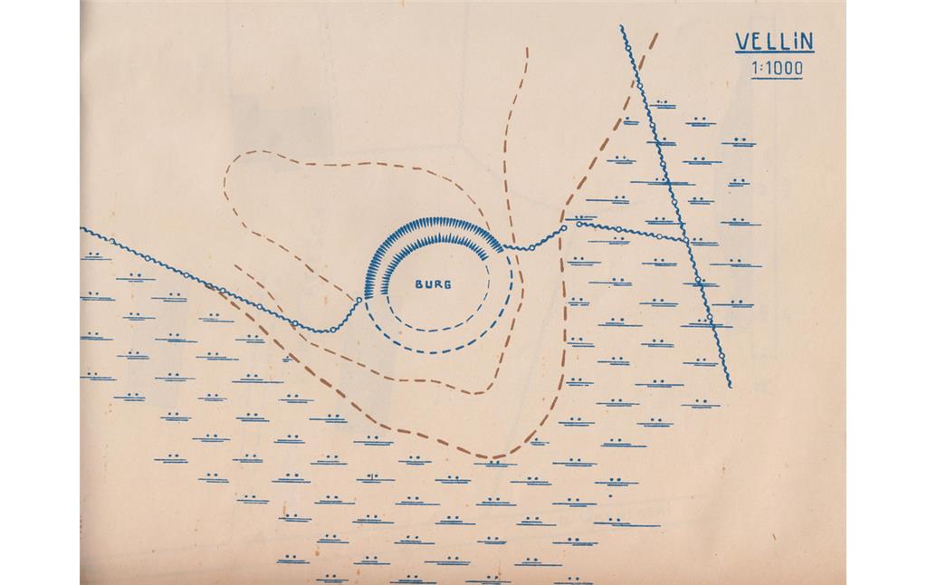 Burg Vellin - Karte von Hermann Hofmeister von 1917