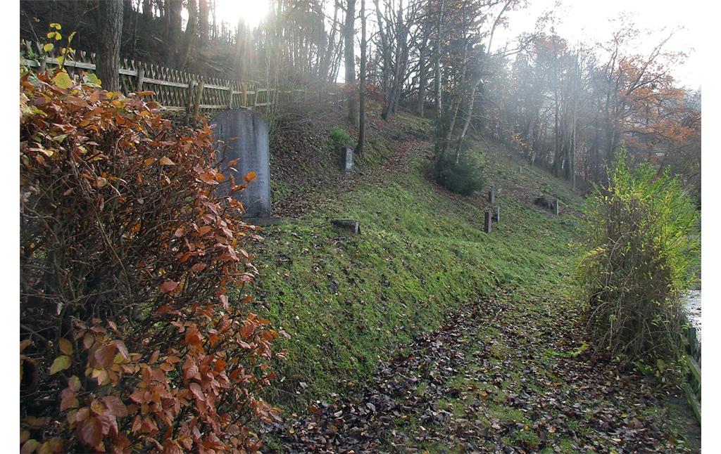 Jüdischer Friedhof am Ruppenberg in Schleiden (2016), links im Bild der Gedenkstein.