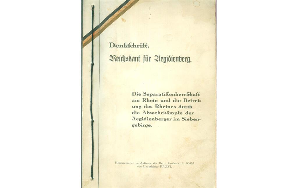 Denkschrift Reichsdank für Aegidienberg von Hauptlehrer Prost , 1927 / Siebengebirgsmuseum (2022)