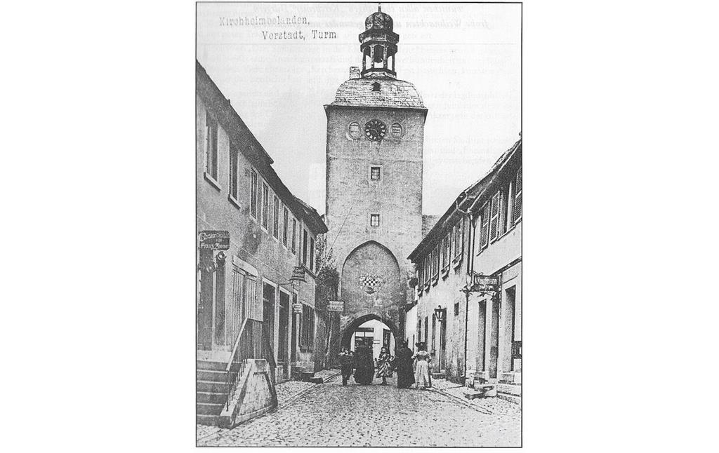 Historisches Foto des Torturms Unteres Stadttor in Kirchheimbolanden (um 1910)