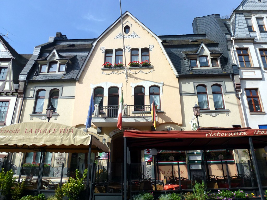 Wohnhaus in der Rathausstraße 9 in Oberwesel (2016): Heute zählt das Objekt zu den wenigen Bauten mit Jugendstilelementen.
